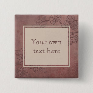 Badge Carré 5 Cm Graphique de vin de Bourgogne Texte personnalisé