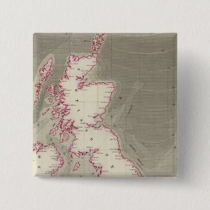 Badge Carré 5 Cm Graphique des marées Britanniques