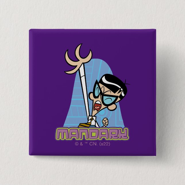 Badge Carré 5 Cm Graphique Nom de caractère Mandark (Devant)