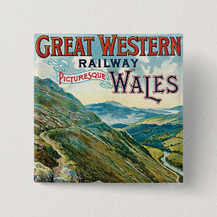 Badge Carré 5 Cm Great Western Railway ~ Pays de Galles
