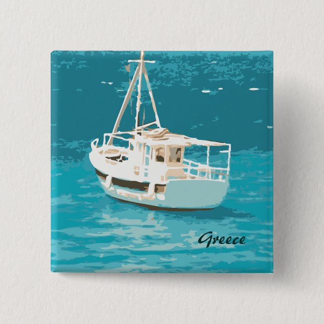 Badge Carré 5 Cm Grèce (Devant)