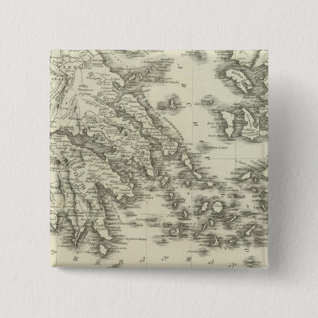 Badge Carré 5 Cm Grèce 16 (Devant)