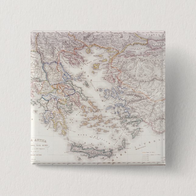 Badge Carré 5 Cm Grèce antique (Devant)