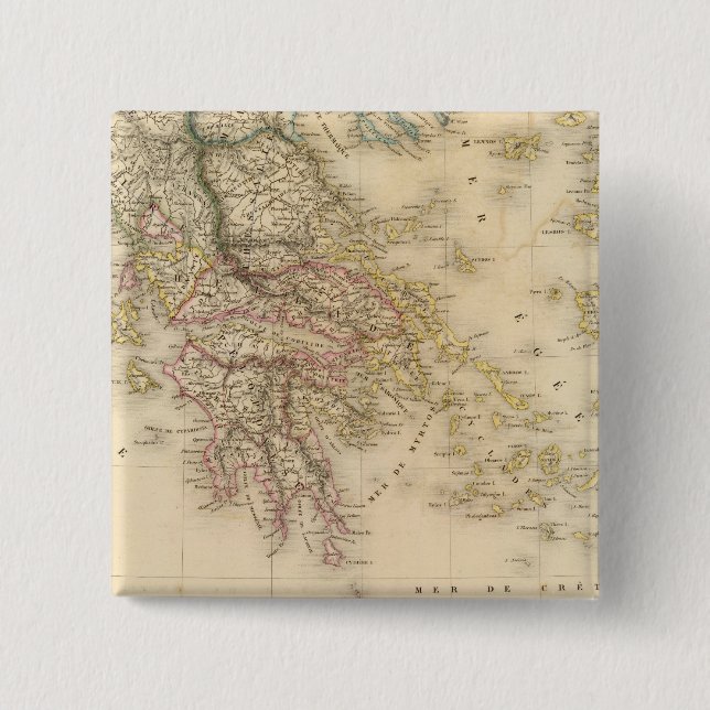 Badge Carré 5 Cm Grèce antique 3 (Devant)