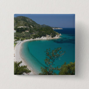 Badge Carré 5 Cm GRÈCE, Îles de la mer Égée du Nord-Est, SAMOS,