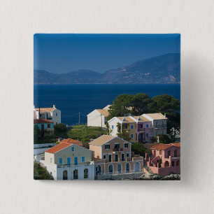 Badge Carré 5 Cm GRÈCE, Ioniennes, KEFALONIA, Assos :