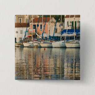 Badge Carré 5 Cm GRÈCE, Ioniennes, KEFALONIA, Fiskardo :