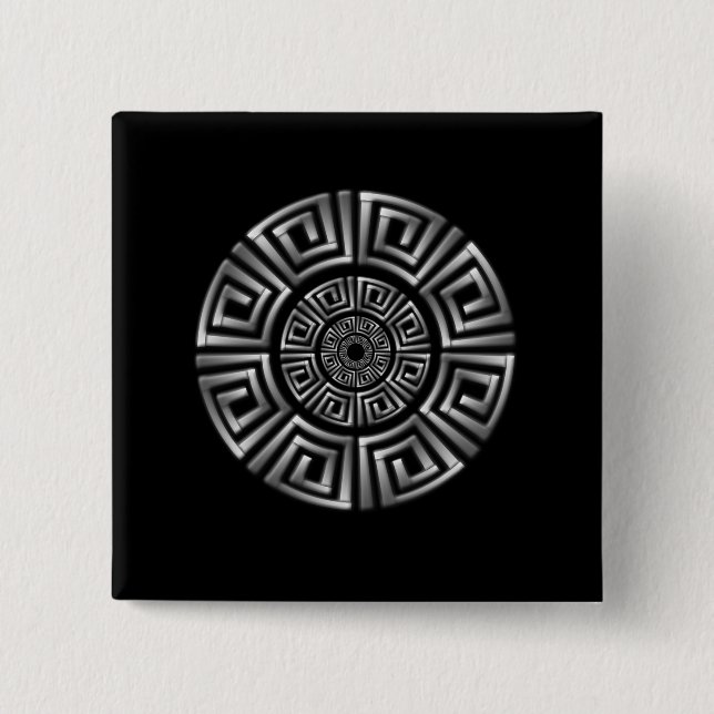 Badge Carré 5 Cm Greek Circle (Devant)
