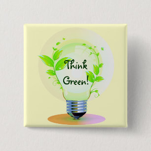 Badge Carré 5 Cm GreenLight, ThinkGreen !