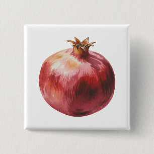 Badge Carré 5 Cm Grenade aquarelle tendance moderne 