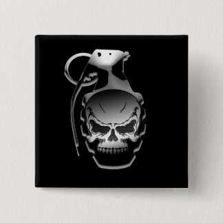 Badge Carré 5 Cm Grenade de crâne