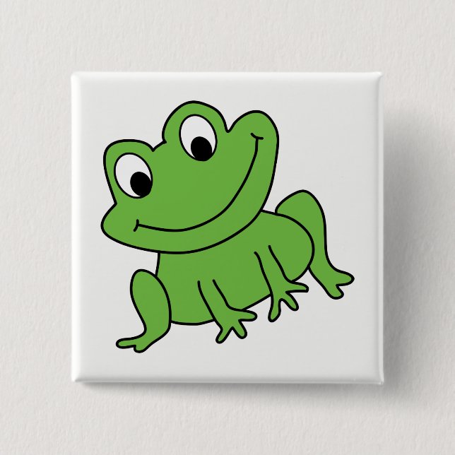 Badge Carré 5 Cm Grenouille (Devant)
