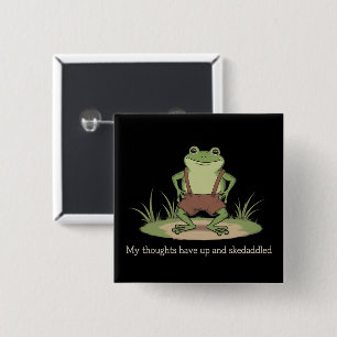 Badge Carré 5 Cm Grenouille Cottagecore Décampe Drôle Sarcastique