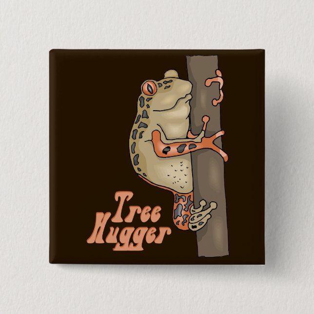 Badge Carré 5 Cm Grenouille des arbres (Devant)