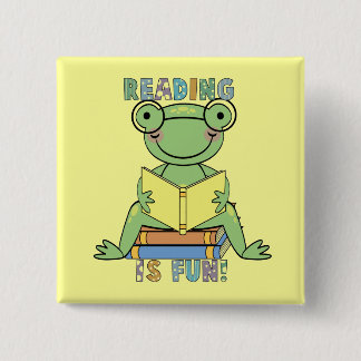 Badge Carré 5 Cm Grenouille - la lecture est des T-shirts et des