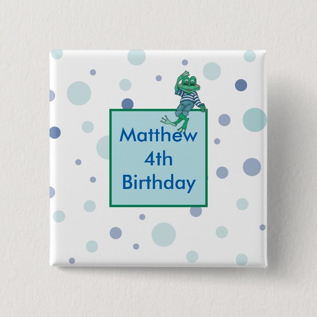 Badge Carré 5 Cm Grenouille portant des jeans (Devant)