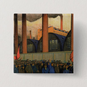 Badge Carré 5 Cm Grève