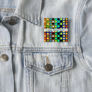 Badge Carré 5 Cm Grille colorée carrelée par Shirley Taylor
