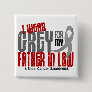 Badge Carré 5 Cm Gris d'usage du cancer du cerveau I pour mon