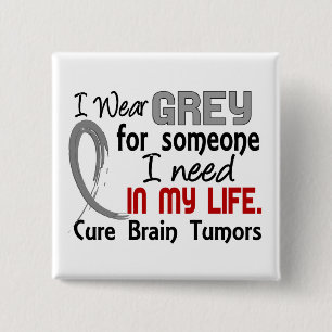 Badge Carré 5 Cm Gris pour quelqu'un j'ai besoin de tumeurs