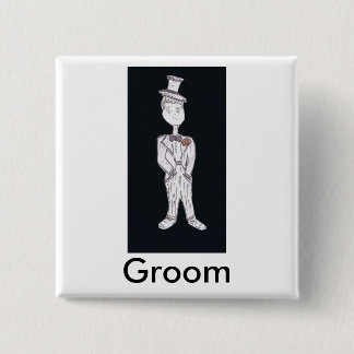 Badge Carré 5 Cm Groom Tuxedo