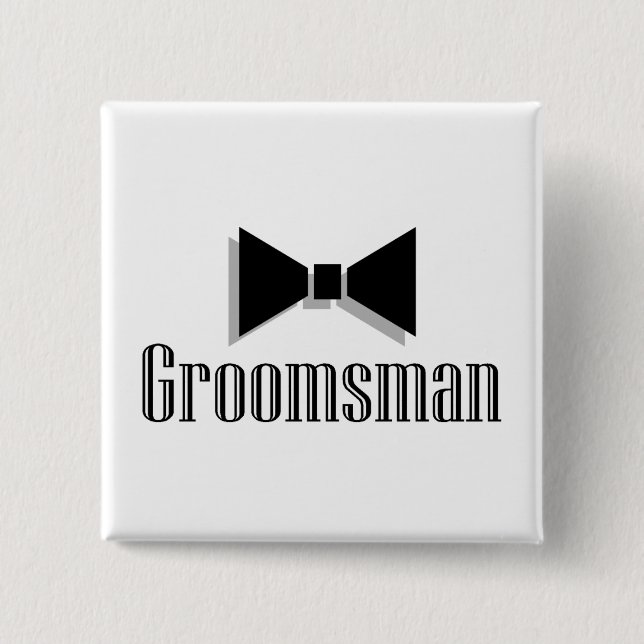 Badge Carré 5 Cm Groomsman (Devant)