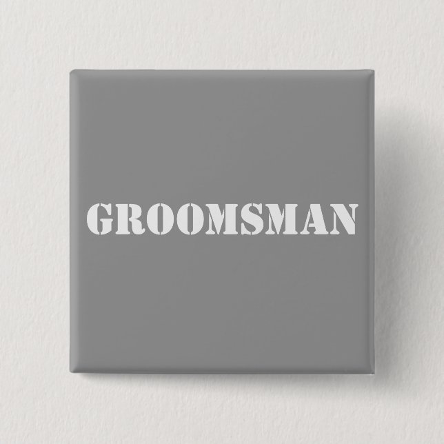 Badge Carré 5 Cm Groomsman (Devant)