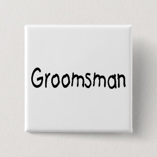 Badge Carré 5 Cm Groomsman (noir)
