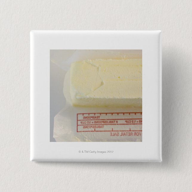 Badge Carré 5 Cm Gros plan du beurre frais (Devant)