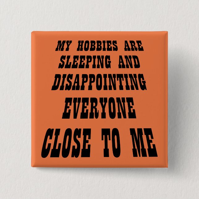 Badge Carré 5 Cm Grosse déception Gros Bouton Drôle Épingle (Devant)