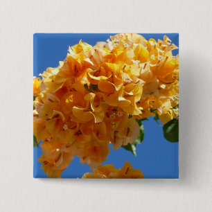 Badge Carré 5 Cm Groupe de bougainvilliers d'or Floral