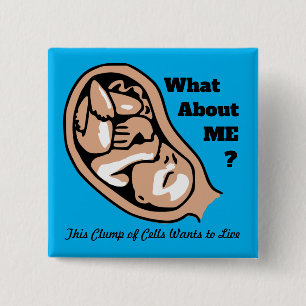 Badge Carré 5 Cm Groupe de cellules ou bébé PRO-LIFE