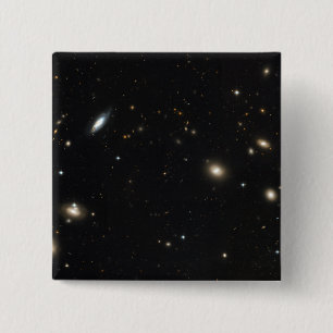 Badge Carré 5 Cm Groupe de coma de galaxies