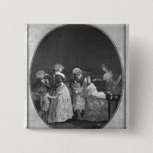 Badge Carré 5 Cm Groupes des fleurs ou de la grand-mère de