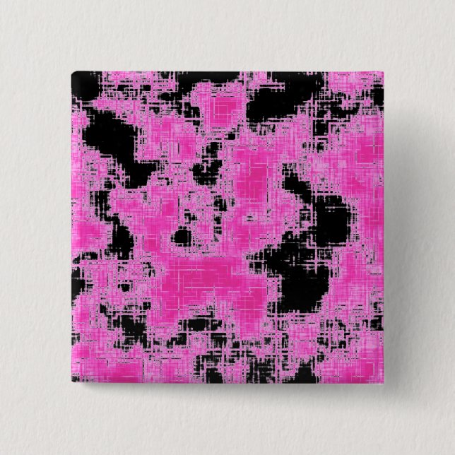 Badge Carré 5 Cm Grunge rose (Devant)