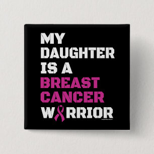 Badge Carré 5 Cm Guerrier/Bloc/Fille...Cancer du sein