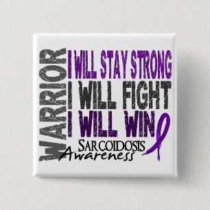Badge Carré 5 Cm Guerrier de sarcoïdose