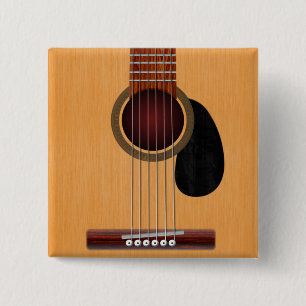Badge Carré 5 Cm Guitare acoustique