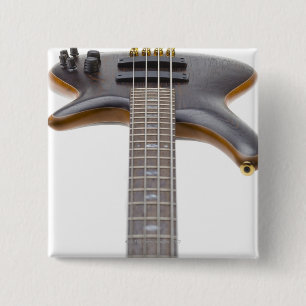 Badge Carré 5 Cm Guitare basse électrique