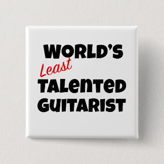 Badge Carré 5 Cm Guitariste le moins talentueux du monde