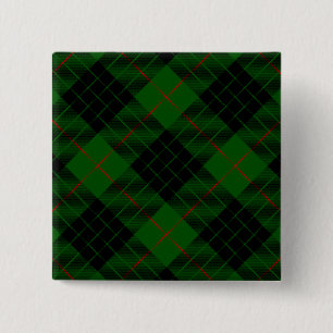 Badge Carré 5 Cm Gunn tartan vert noir plaid