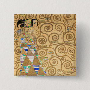 Badge Carré 5 Cm Gustav Klimt - Attente, Stoclet Frieze