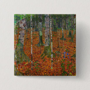 Badge Carré 5 Cm Gustav Klimt - Bois de bouleau