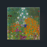 Badge Carré 5 Cm Gustav Klimt - Jardin des fleurs<br><div class="desc">Jardin aux fleurs - Gustav Klimt en 1905-1907</div>