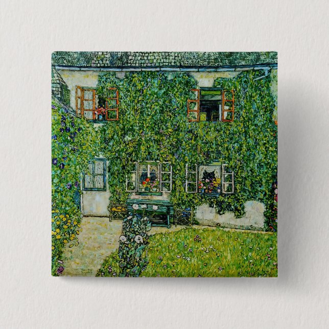 Badge Carré 5 Cm Gustav Klimt - La Maison de Guardaboschi (Devant)