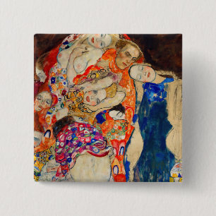 Badge Carré 5 Cm Gustav Klimt - La mariée (inachevée)