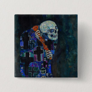Badge Carré 5 Cm Gustav Klimt - La Mort et la Vie