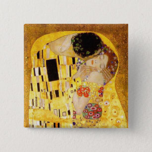 Badge Carré 5 Cm Gustav Klimt La Peinture Classique Du Kiss