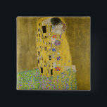 Badge Carré 5 Cm Gustav Klimt - Le baiser<br><div class="desc">The Kiss / Der Kuss - Gustav Klimt en 1907-1908</div>