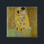 Badge Carré 5 Cm Gustav Klimt - Le baiser<br><div class="desc">The Kiss / Der Kuss - Gustav Klimt en 1907-1908</div>